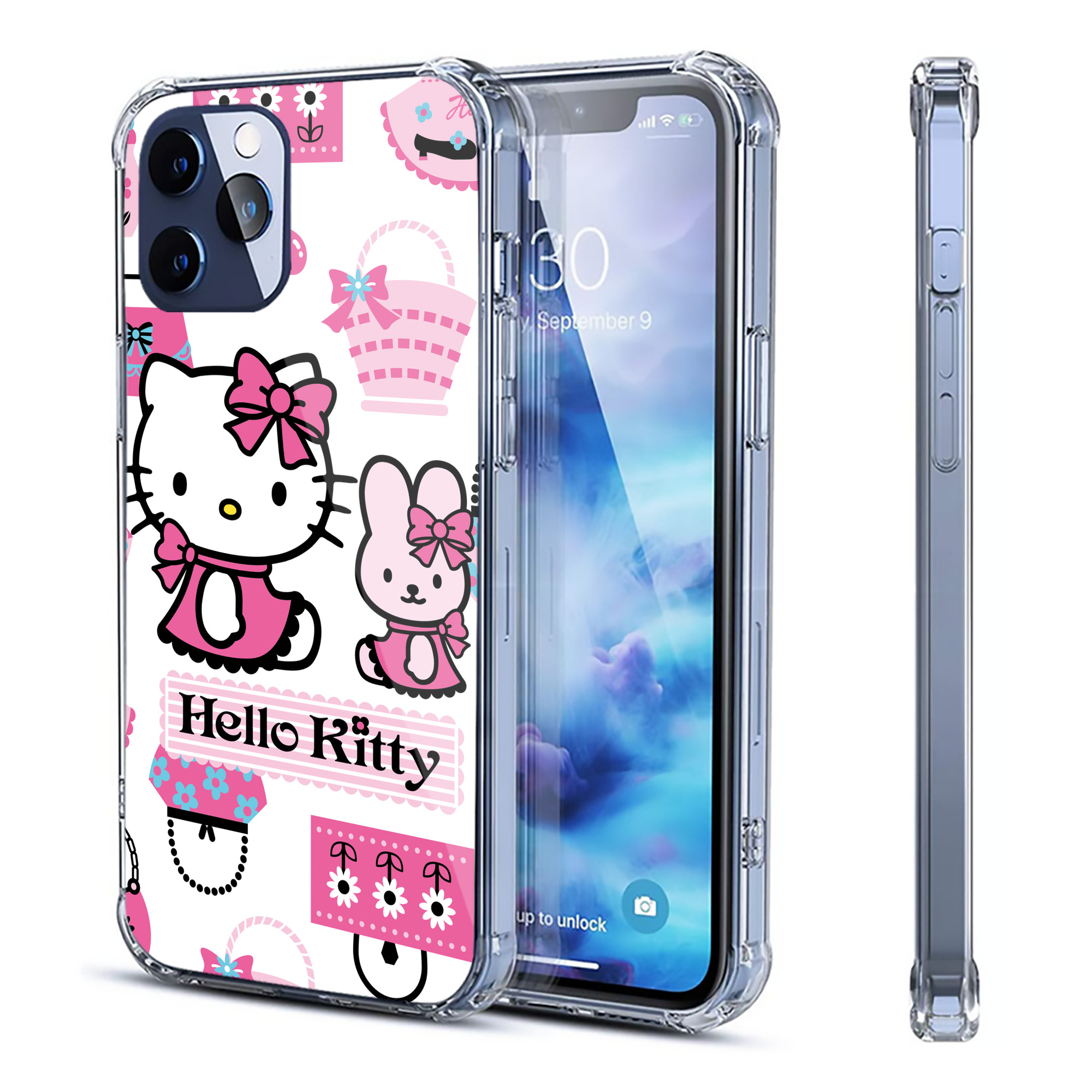 （画像用） Hello Kitty ハローキティ 【iPhone 12シリーズ対応】透明スマホケース（クリアソフトケース）